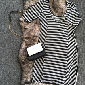 Stripped Black/Grey Bodycon Dress